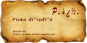 Pinka Árpád névjegykártya
