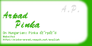 arpad pinka business card